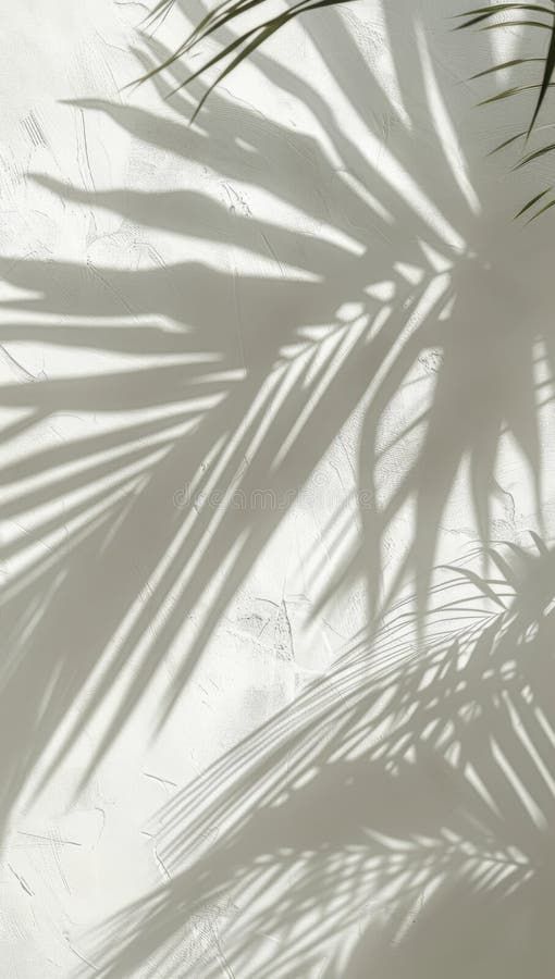 Plant leaves shadow background