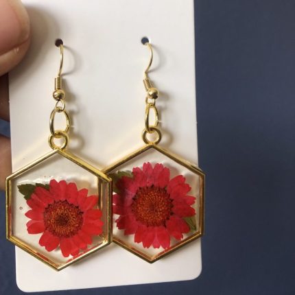 Resin flower earrings