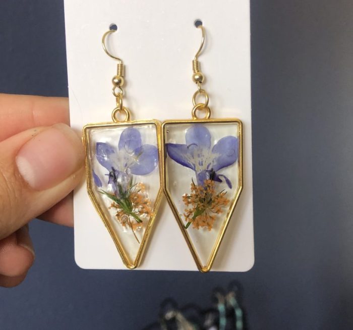 Resin flower earrings